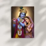 wall mounted radha krishna metal poster