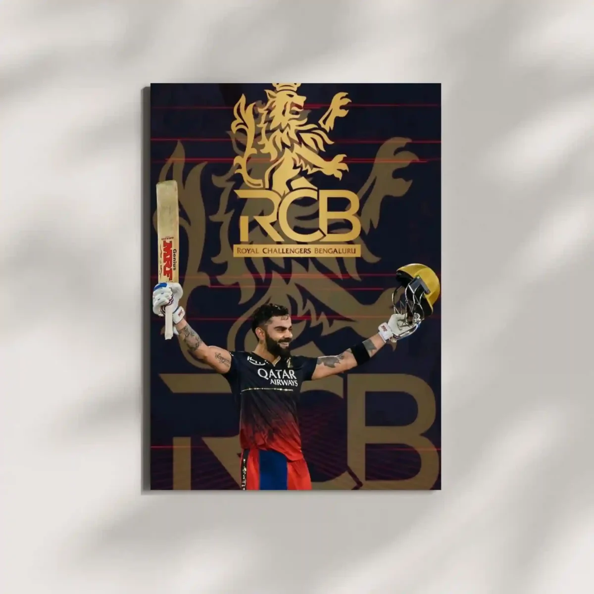 wall mounted rcb virat kohli metal poster