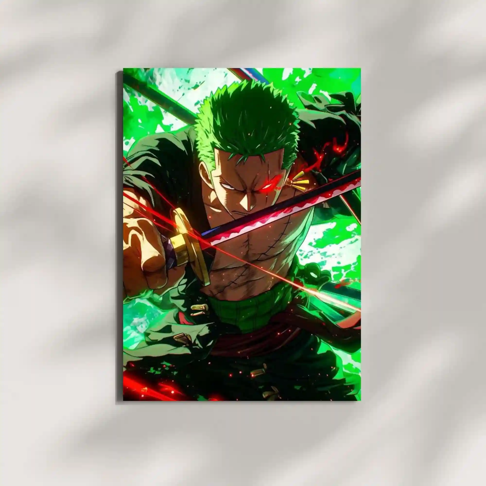 wall mounted roronoa zoro santoryu metal poster