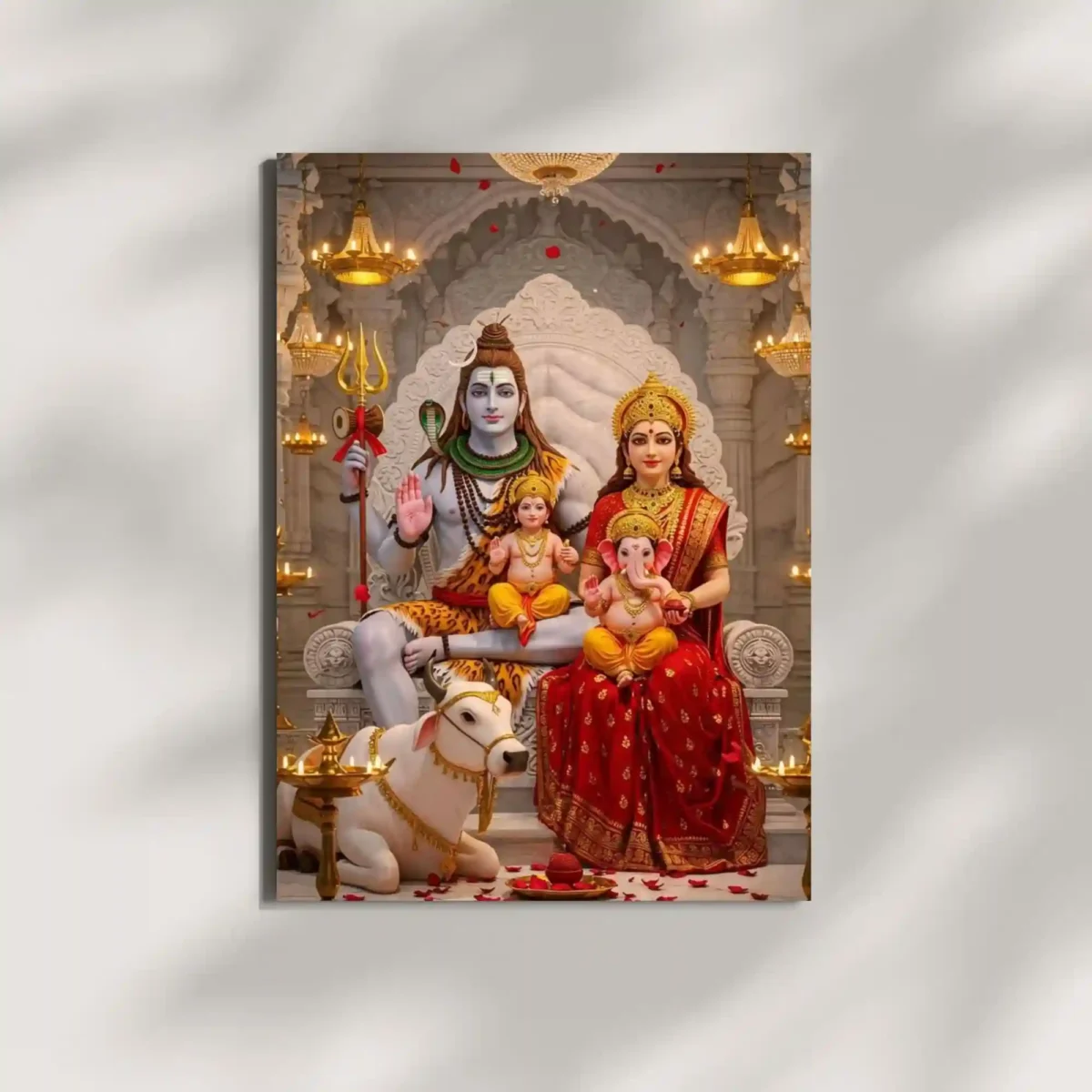 wall mounted shiv parivar metal poster wall mounted shiv parivar metal poster