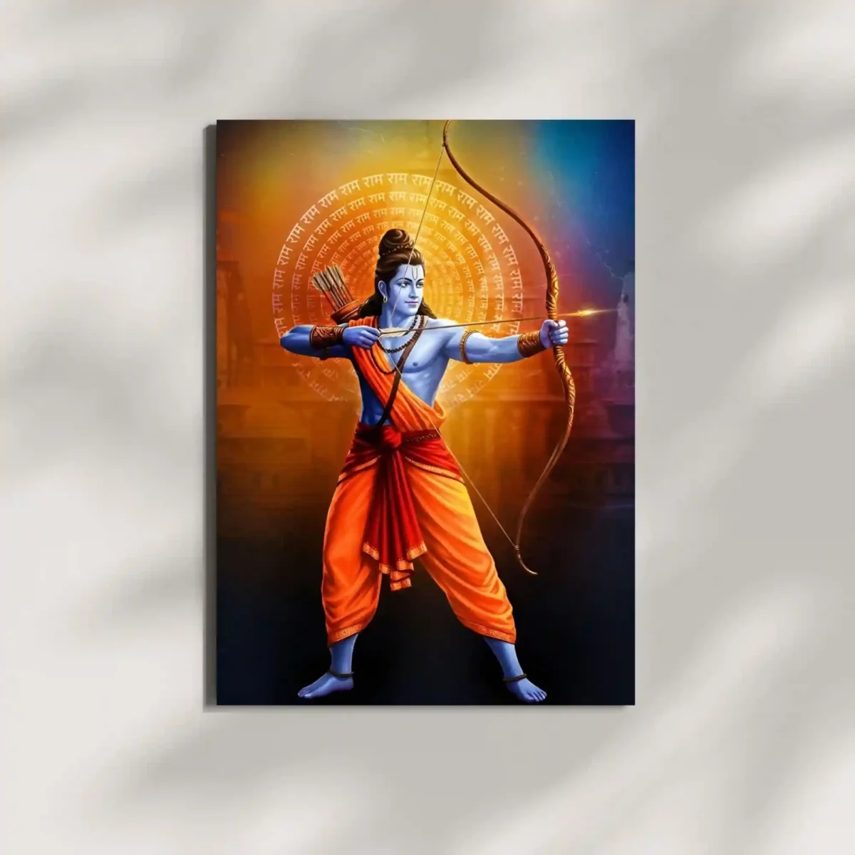 wall mounted shri ram metal poster