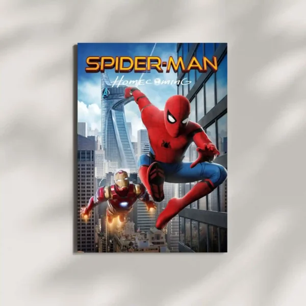 wall mounted spiderman homecoming movie metal poster