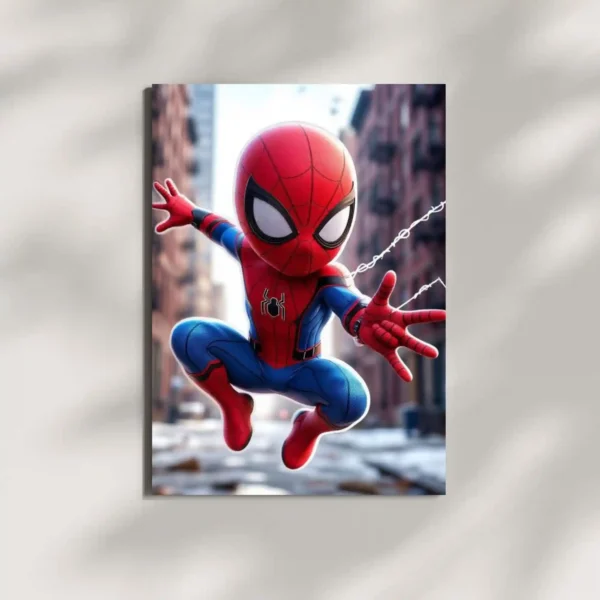 wall mounted spiderman marvel chibi metal poster