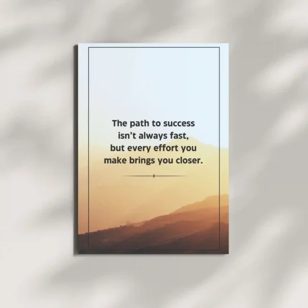 wall mounted success quote metal poster