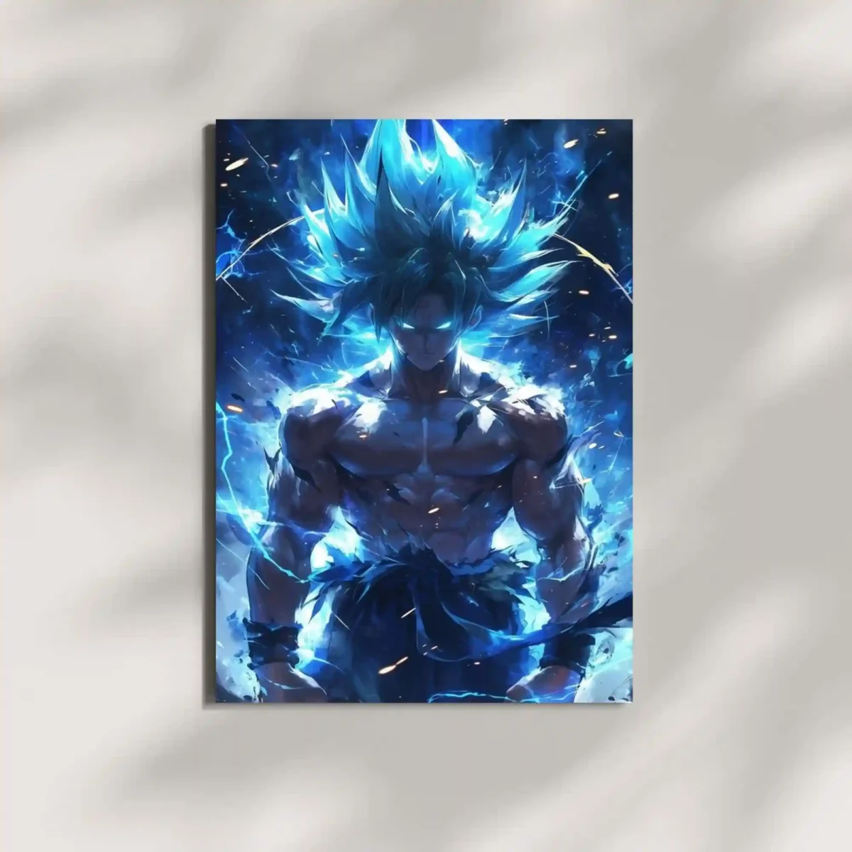wall mounted super saiyan blue metal poster