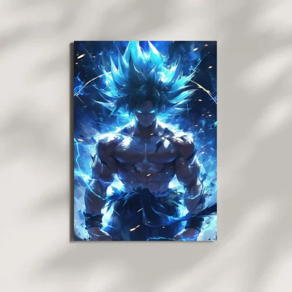 wall mounted super saiyan blue metal poster