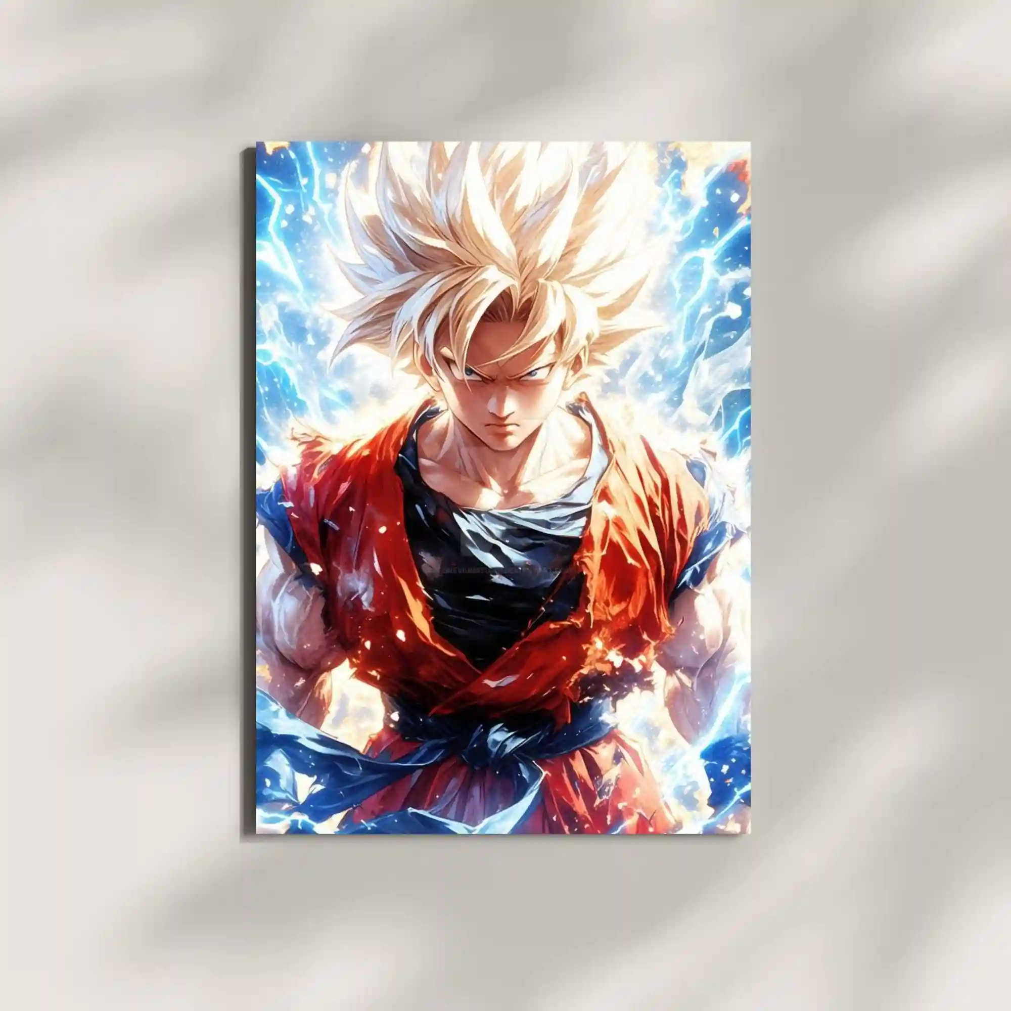 wall mounted super saiyan goku metal poster