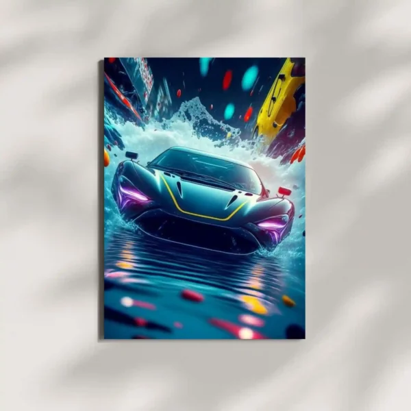 wall mounted supercar metal poster
