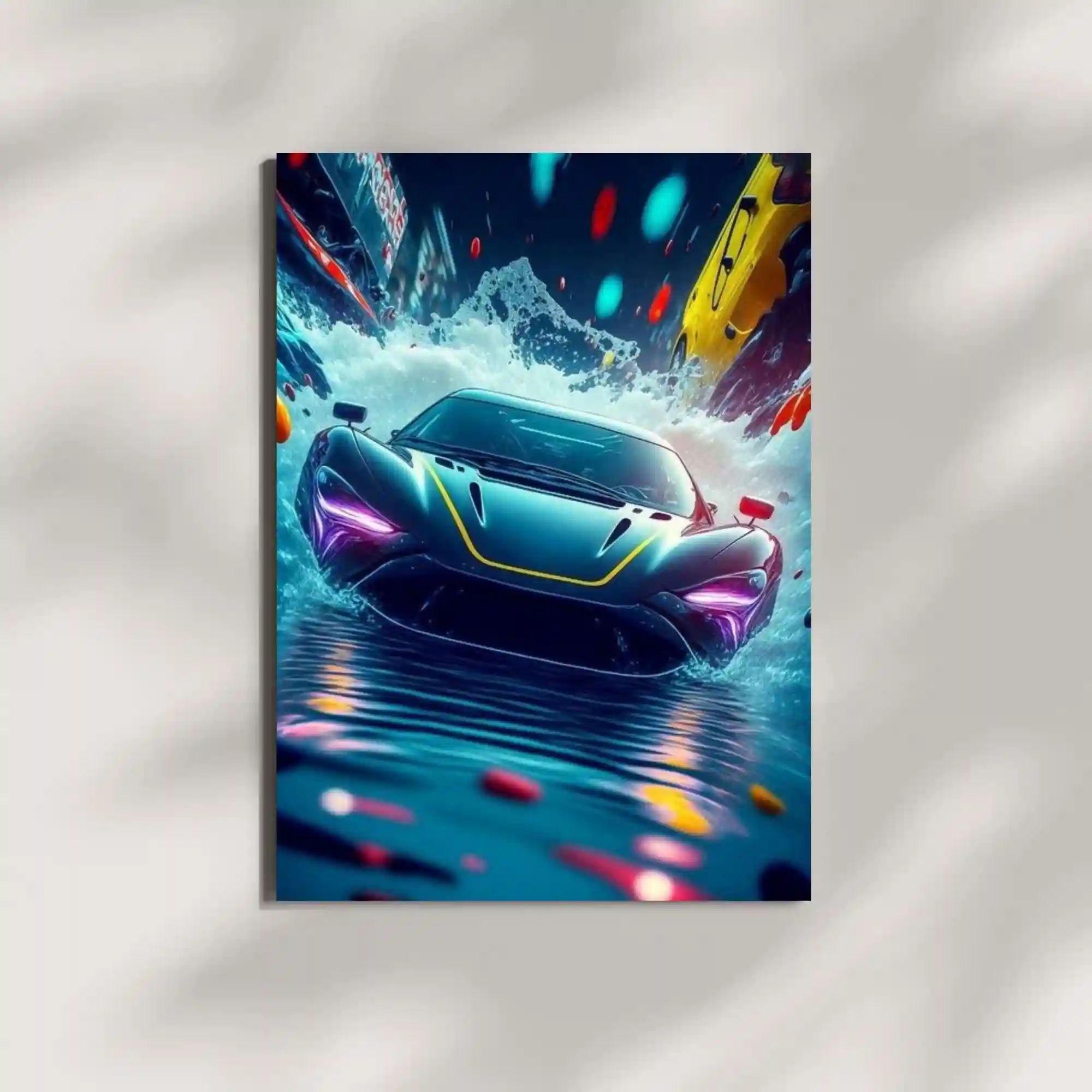 wall mounted supercar metal poster