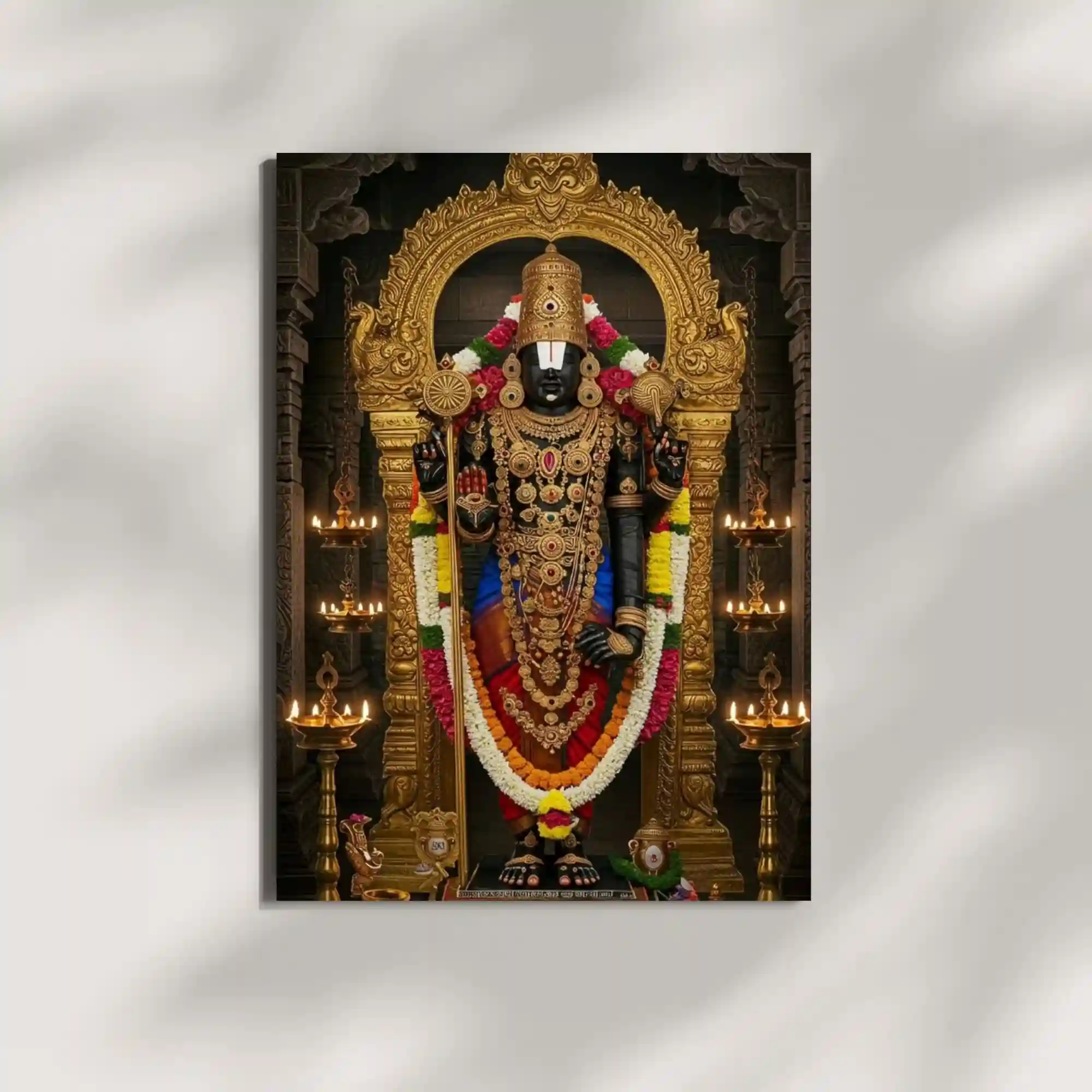 wall mounted tirupati balaji metal poster