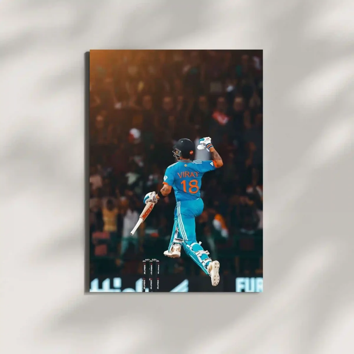 wall mounted virat kohli celebrate win metal poster