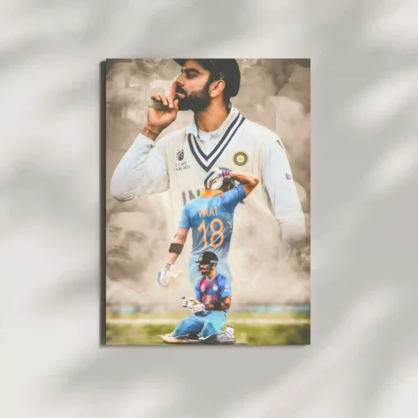 wall mounted virat kohli metal poster