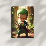 wall mounted zoro chibi style metal poster
