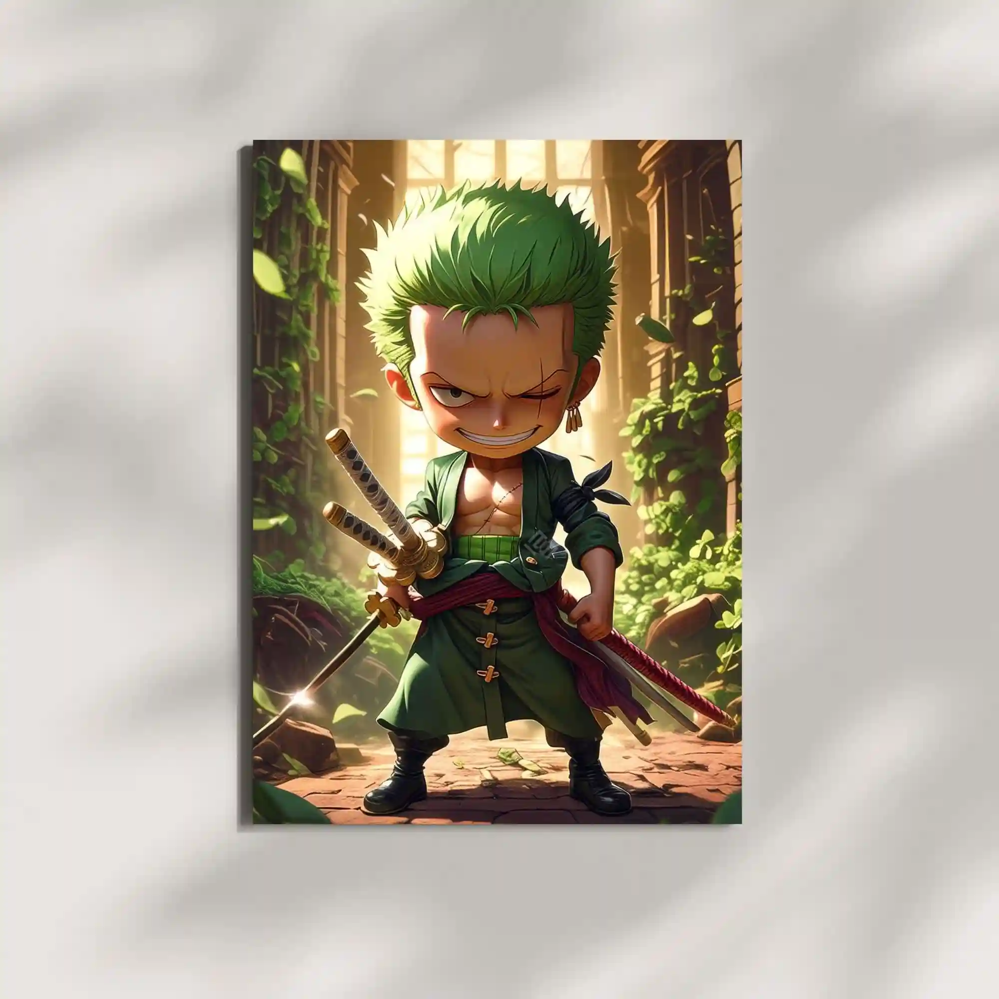 wall mounted zoro chibi style metal poster