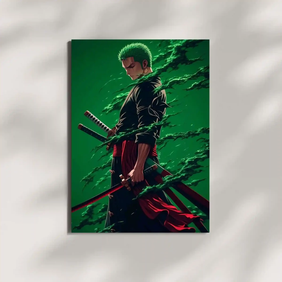 wall mounted zoro swordmaster metal poster