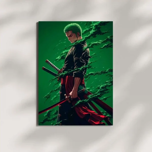 wall mounted zoro swordmaster metal poster