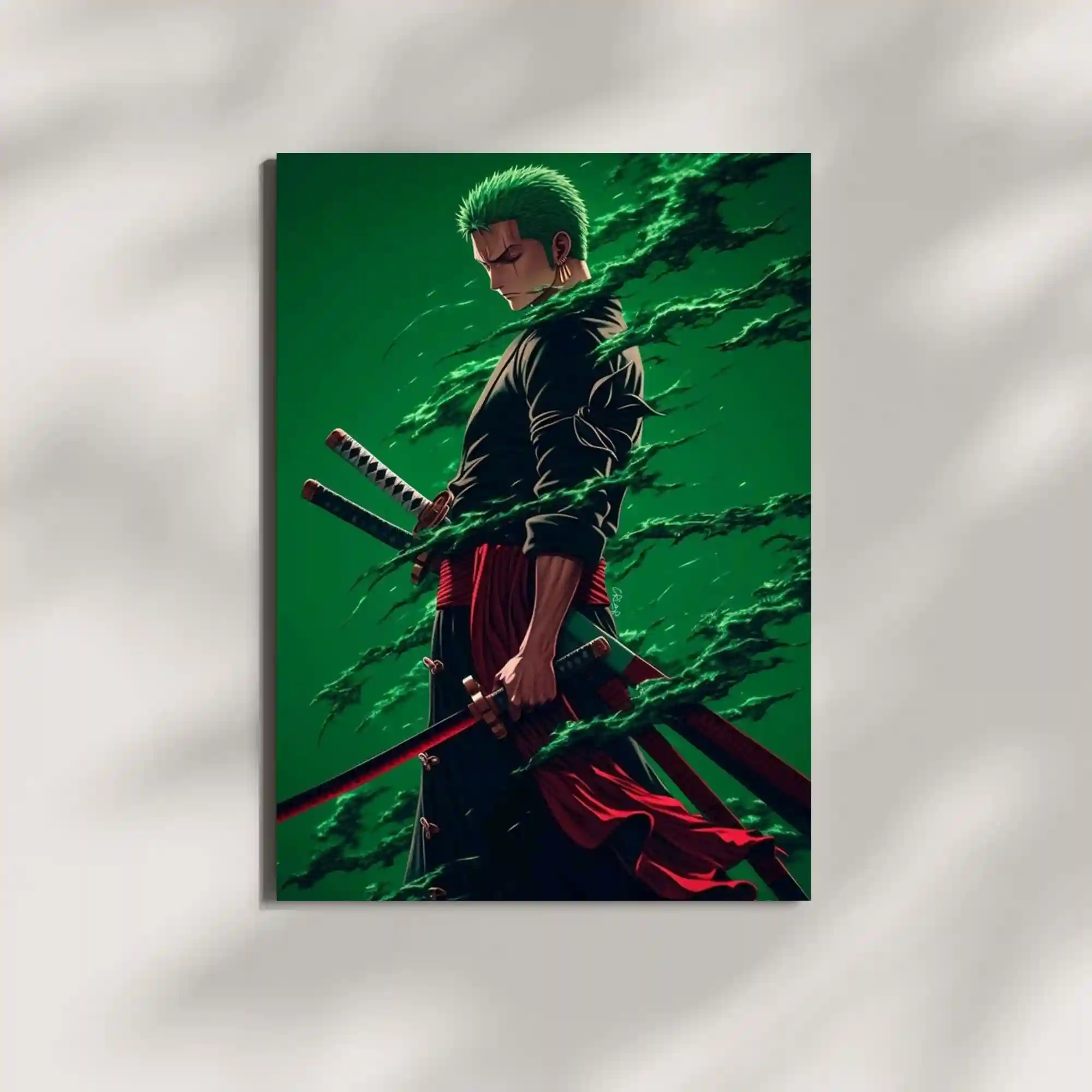 wall mounted zoro swordmaster metal poster