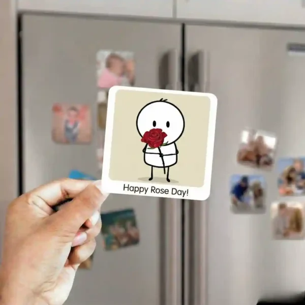 Happy Rose Day Couple Fridge Magnet – Romantic Love Gift - Image 2