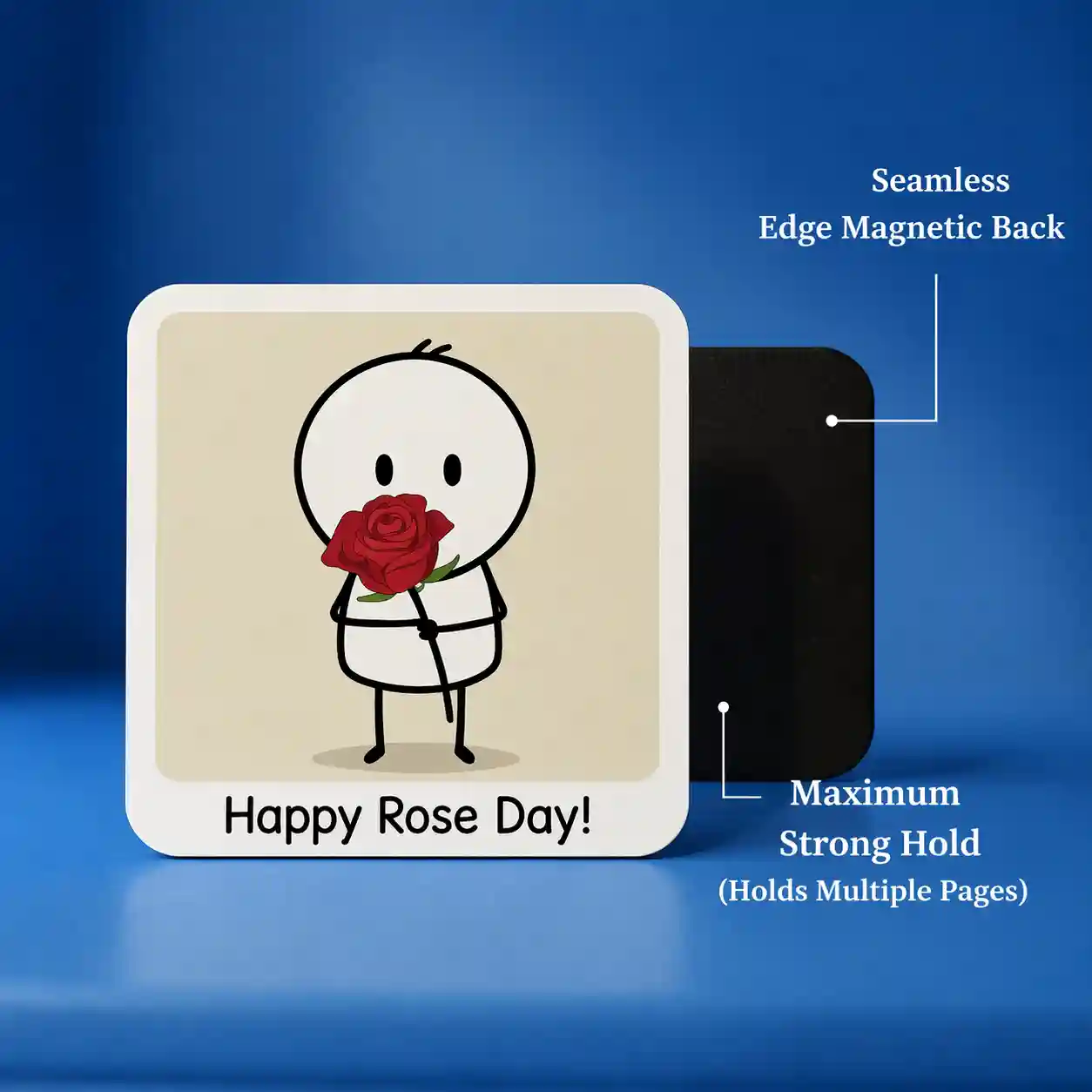 happy rose day couple fridge magnet