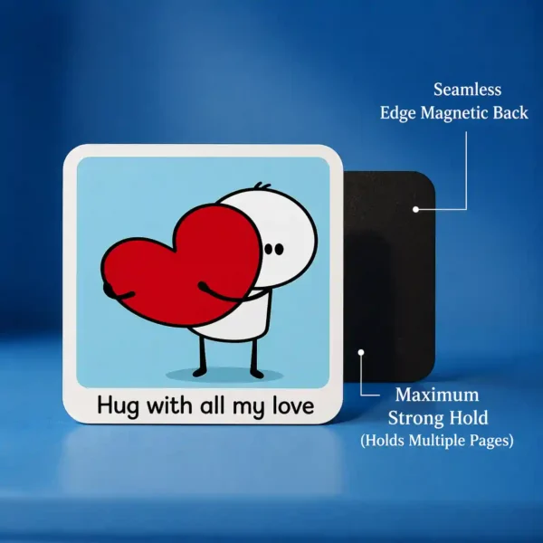 hug with all my love couple fridge magnet