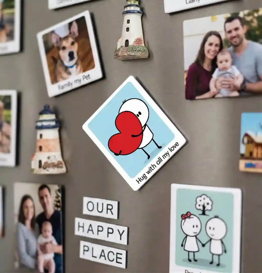 hug with all my love fridge magnet on fridge