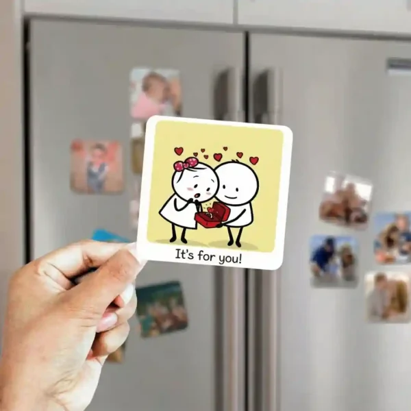 its for you couple fridge magnet in hand