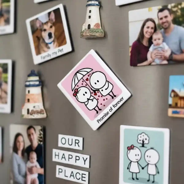 promise of forever couple fridge magnet on fridge