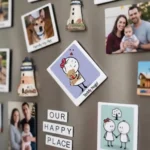 teddy hugs couple fridge magnet on fridge