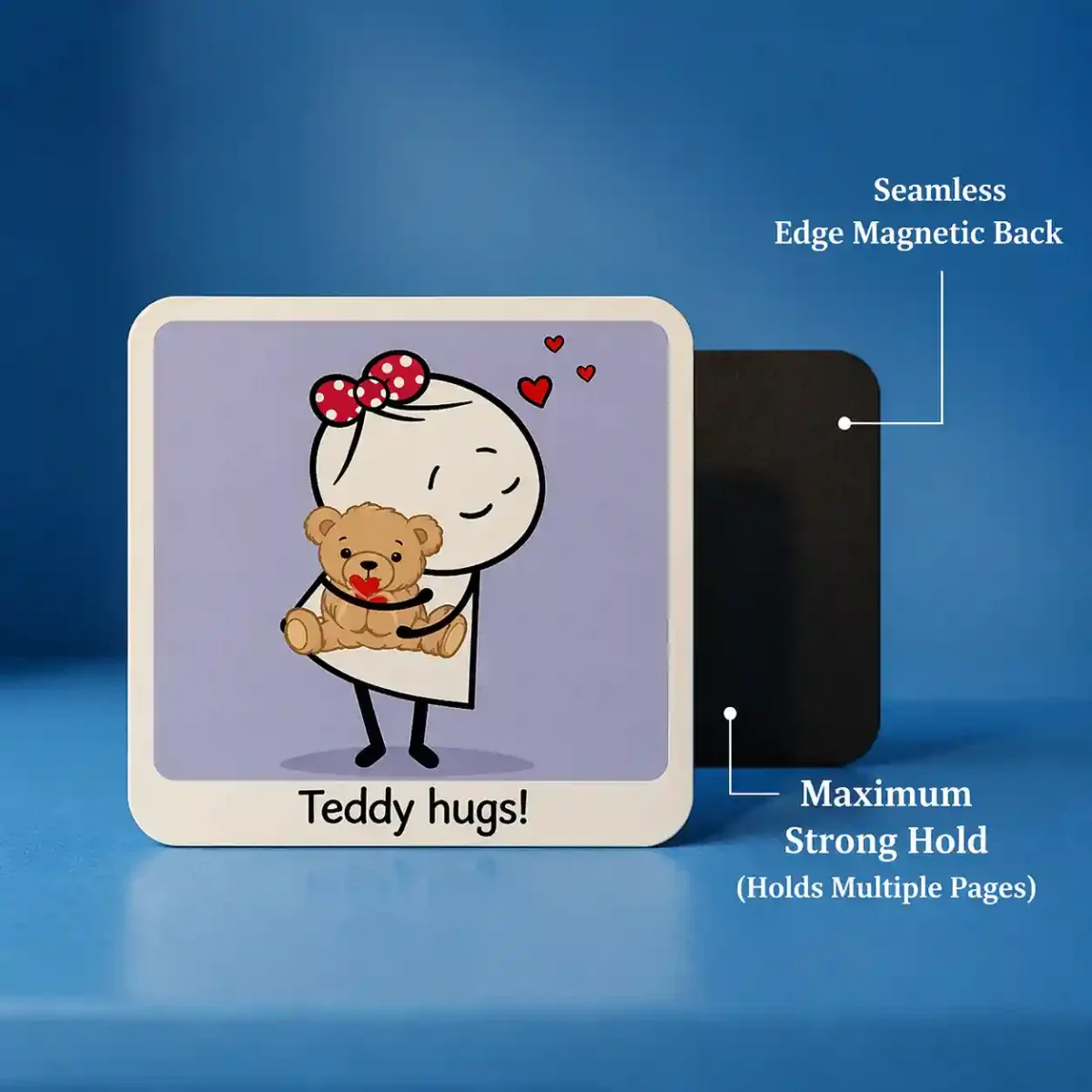teddy hugs cute girlfriend gift fridge magnet