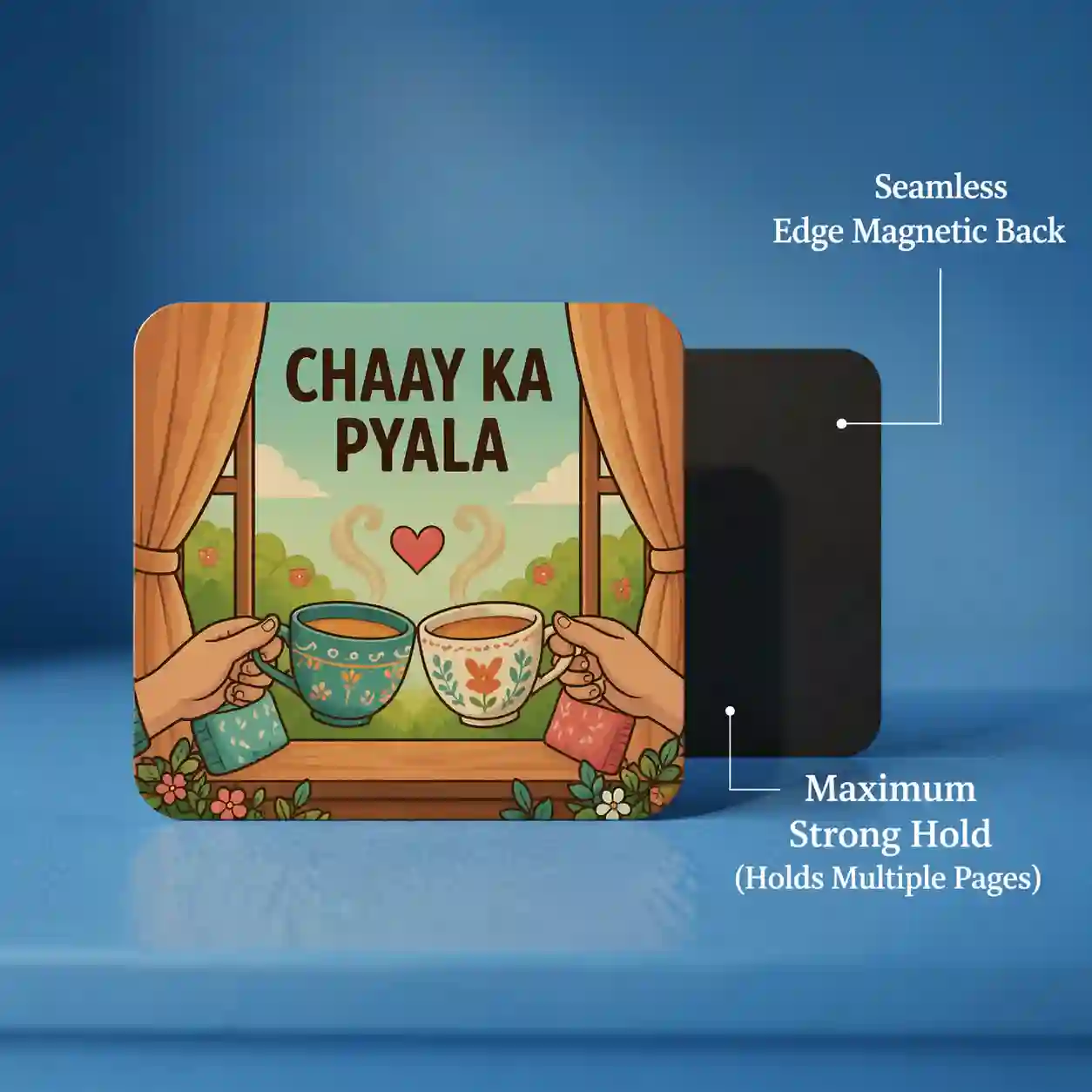 chaay ka pyala tea couple fridge magnet