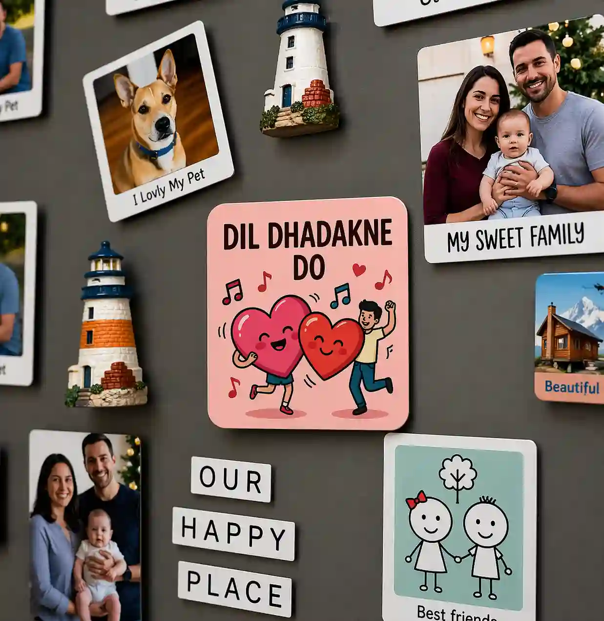 dil dhadakne do romantic quote fridge magnet