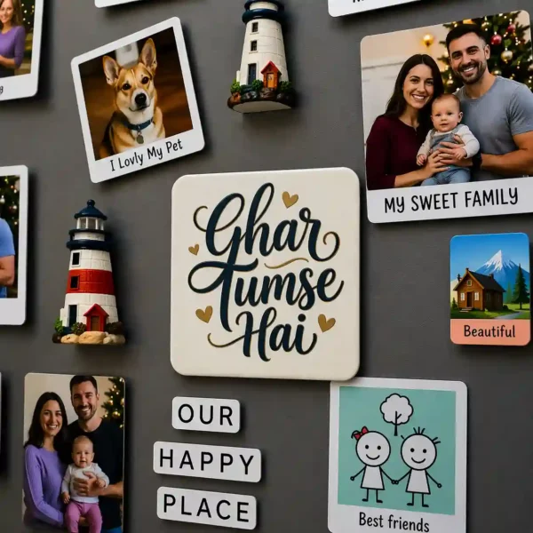 Ghar Tumse Hai Fridge Magnet – Romantic Home Decor for Couples - Image 1