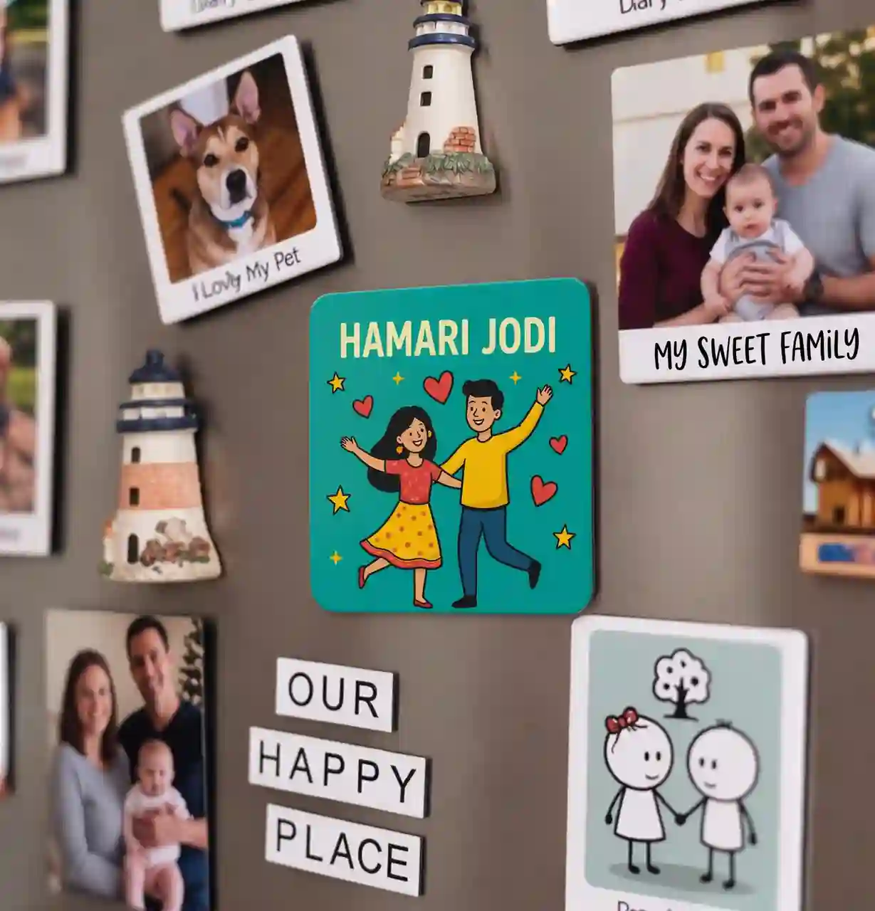 hamari jodi celebration couple fridge magnet