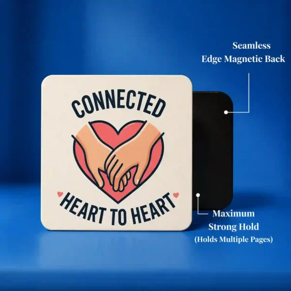 heart to heart holding hands couple fridge magnet