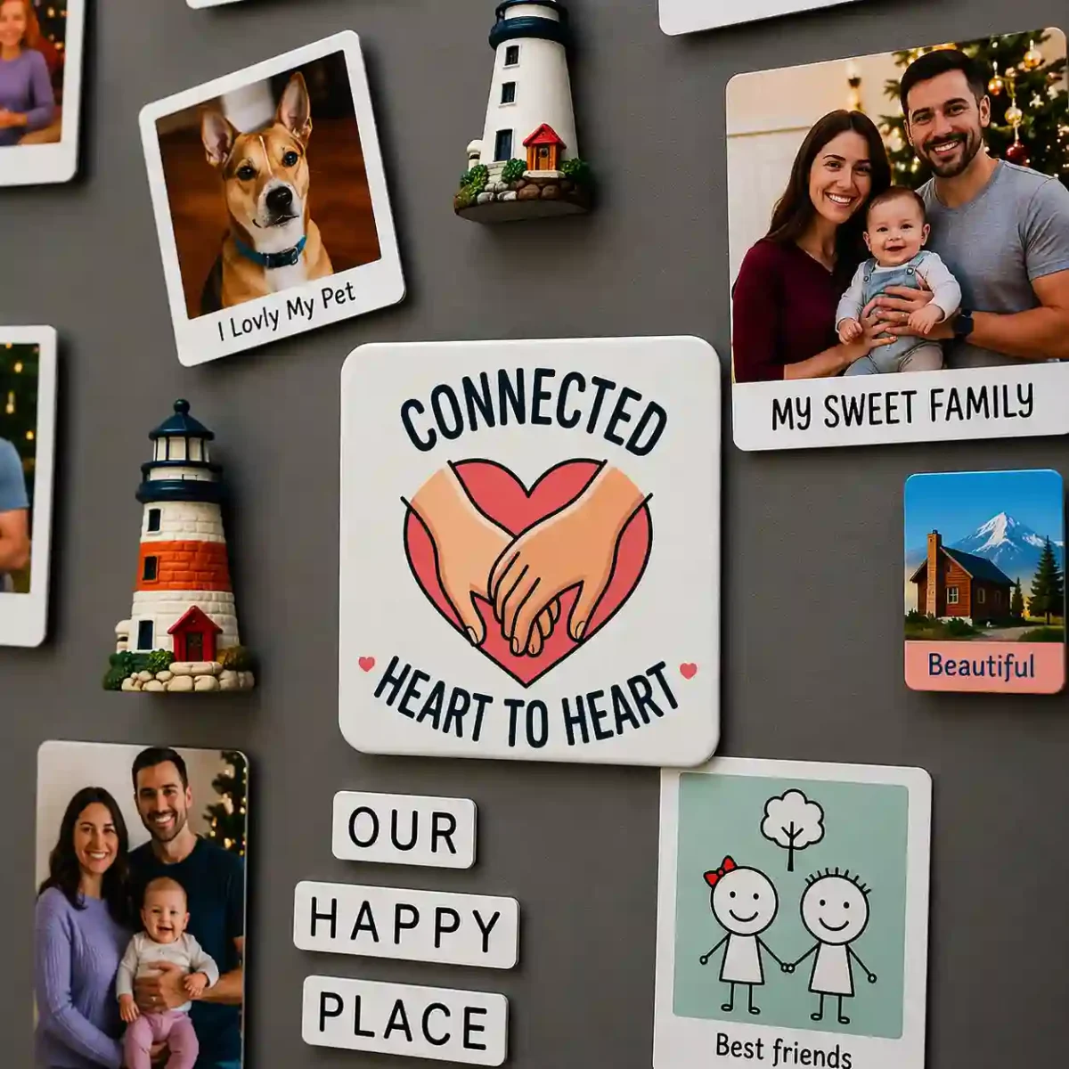 heart to heart love heart fridge magnet