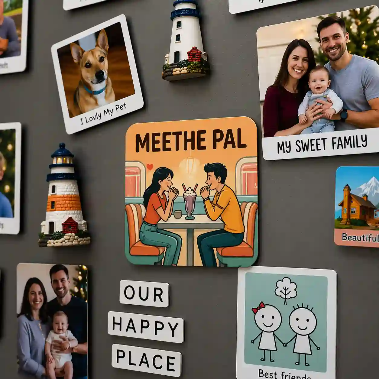 meethe pal milkshake couple fridge magnet