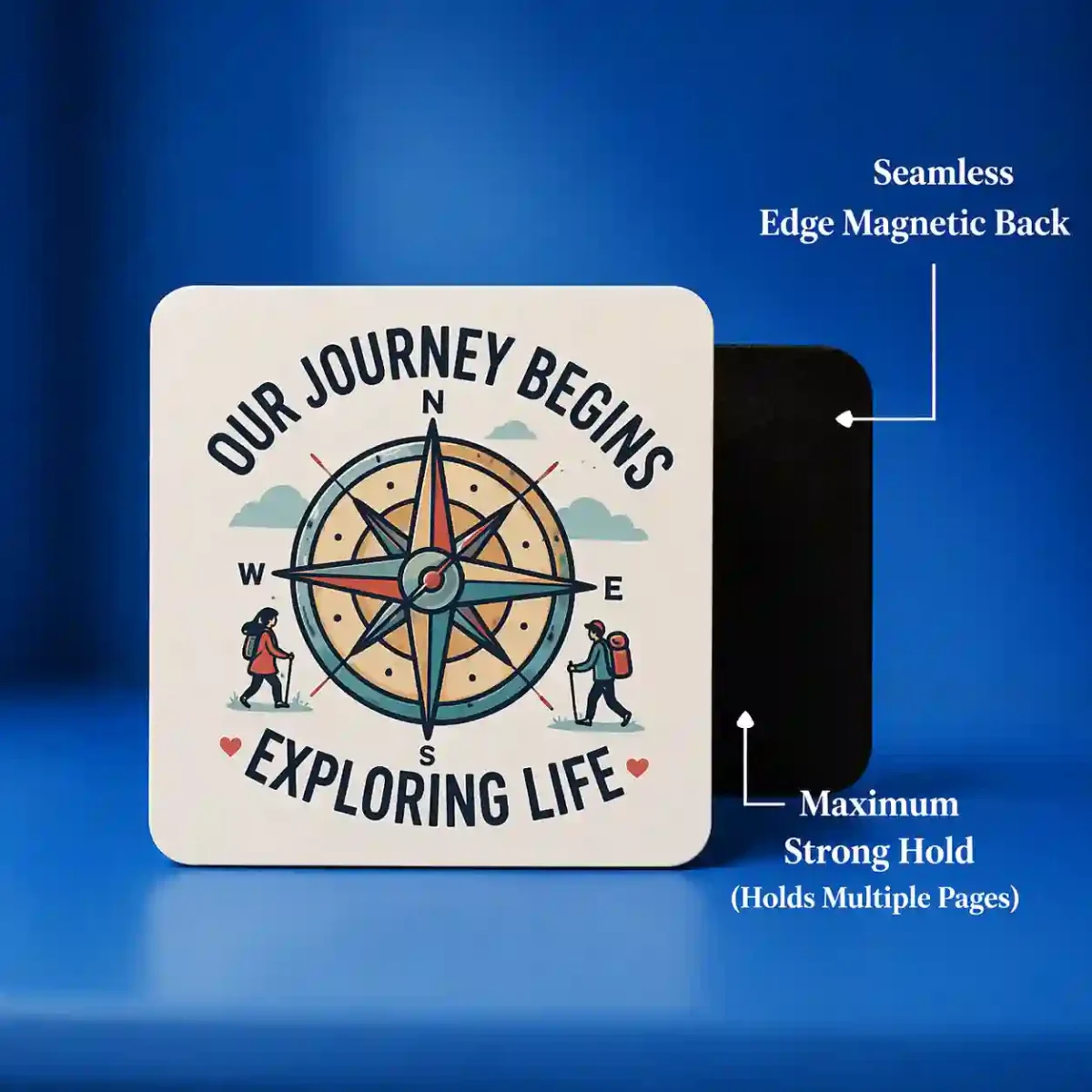 our journey begins compass couple fridge magnet
