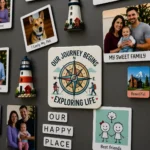 our journey begins travel couple fridge magnet