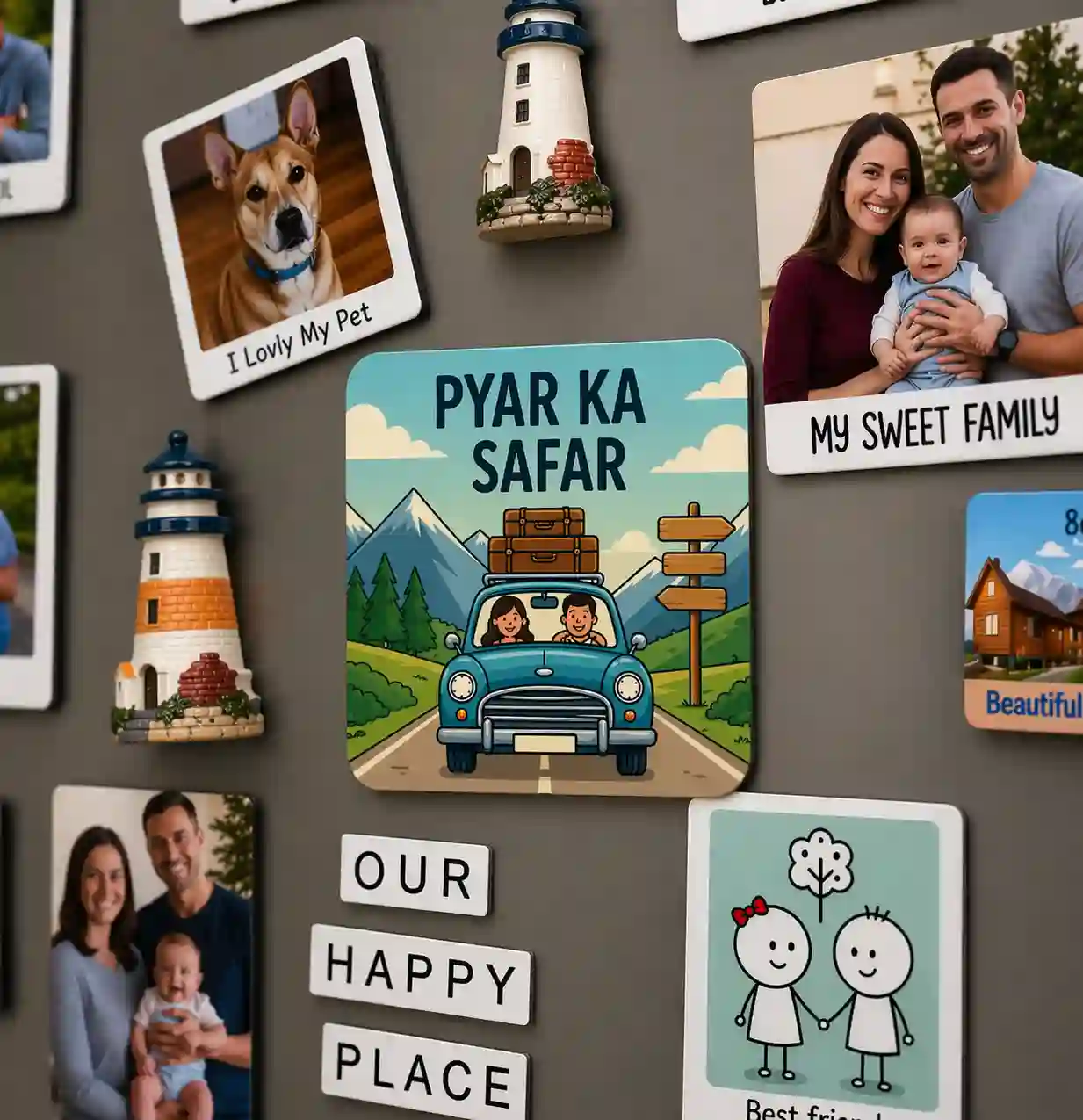 pyar sa safar road trip couple fridge magnet