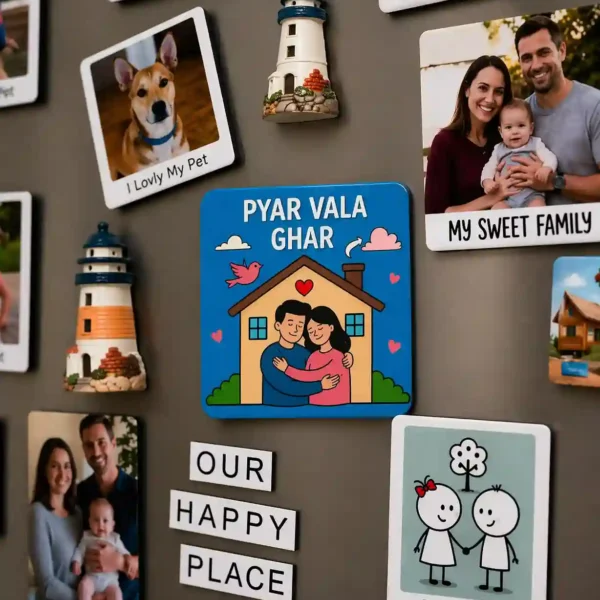 pyar vala ghar hugging couple fridge magnet