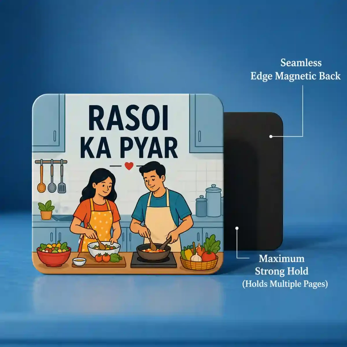 rasoyi ka pyar cooking couple fridge magnet