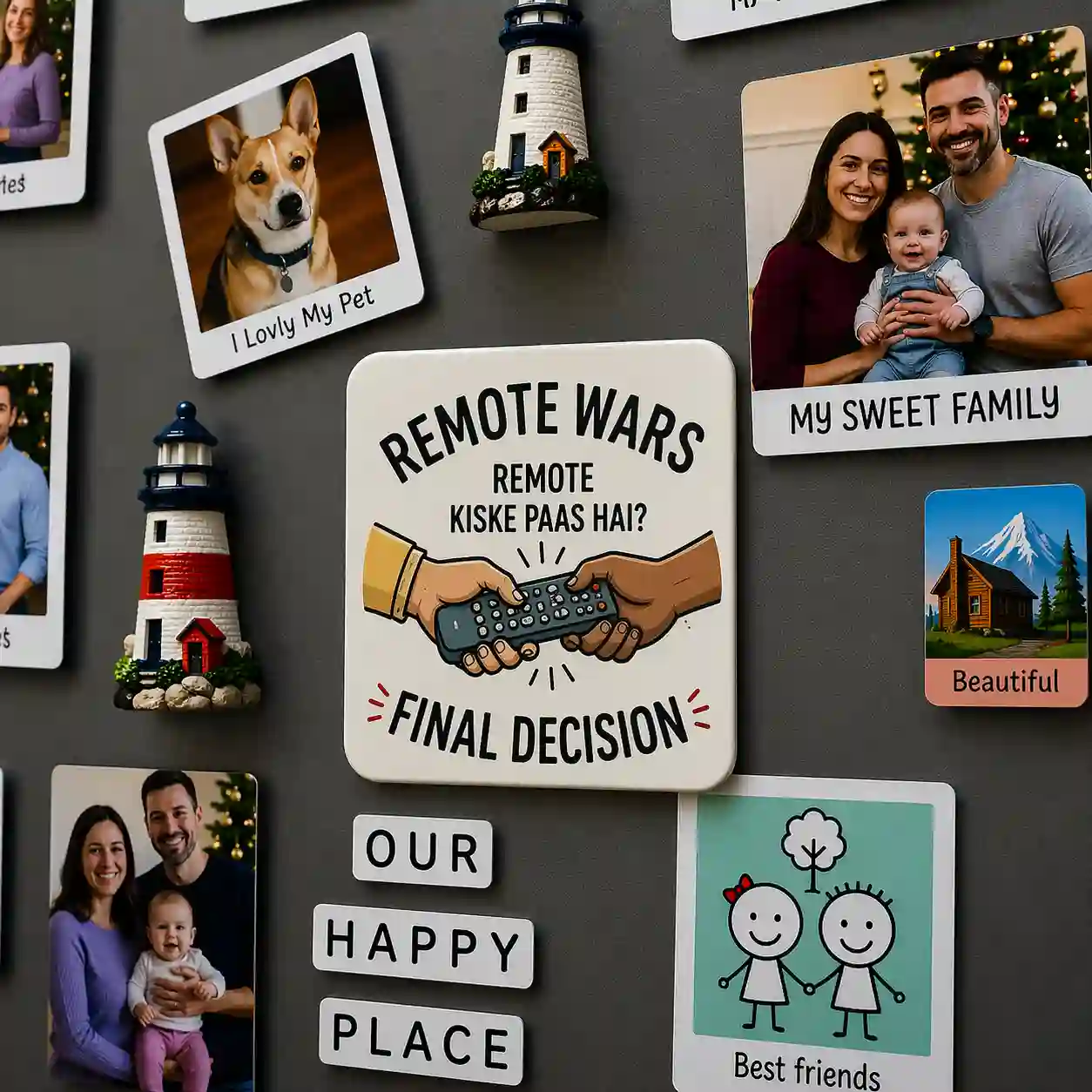 remote wars funny couple fridge magnet