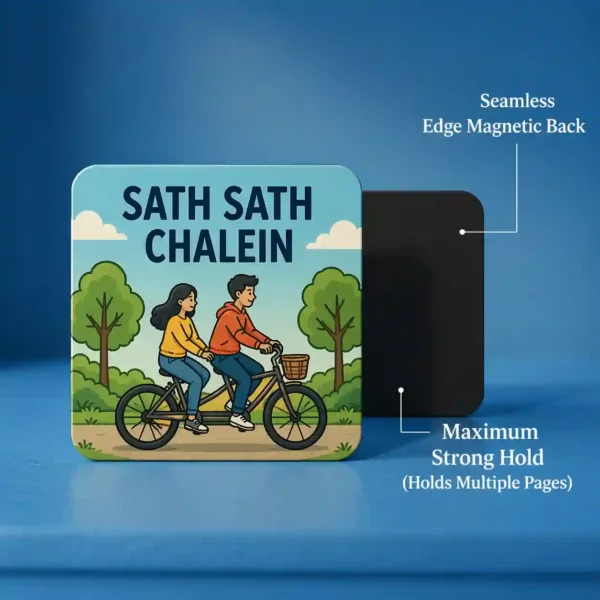 sath sath chalein cycling couple fridge magnet