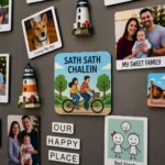 sath sath chalein cycling fridge magnet