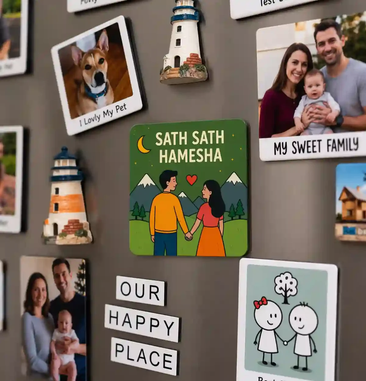 sath sath hamesha holding hands fridge magnet