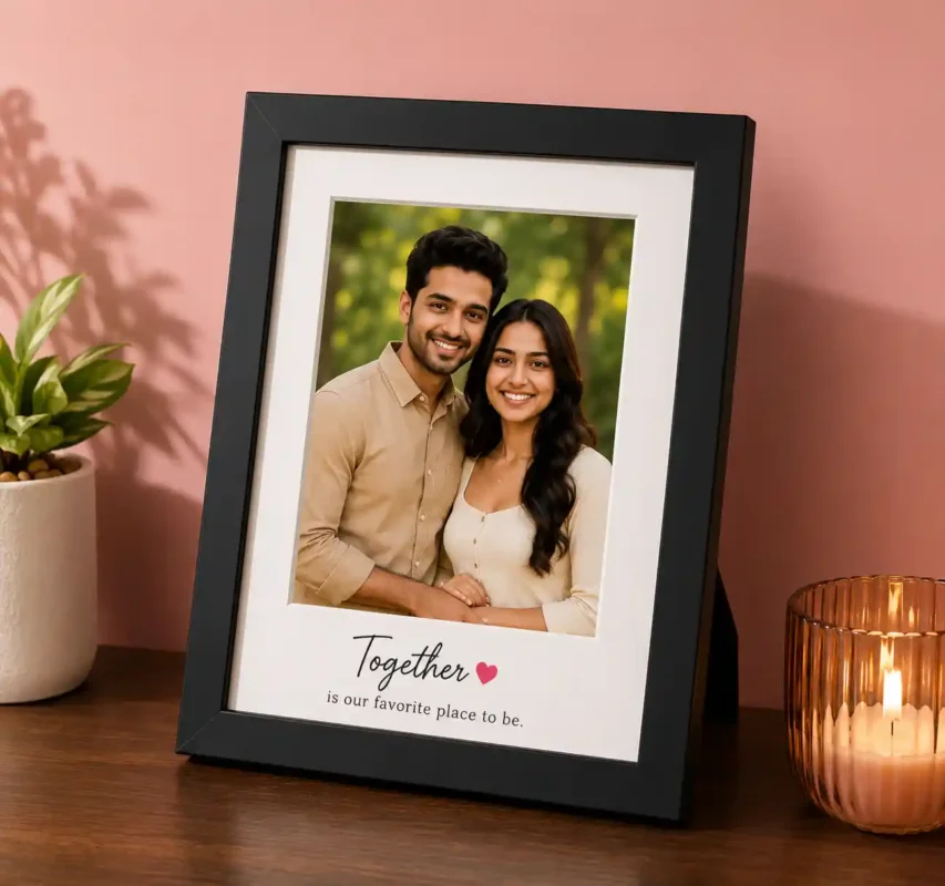 Personalized Photo Frame with Custom Couple Photo